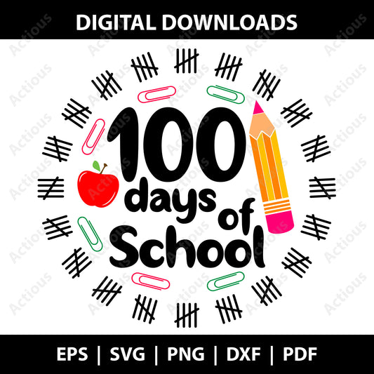 100 Days of School Svg, Back to School svg, Digital file for Cut file, Cricut & Silhouette