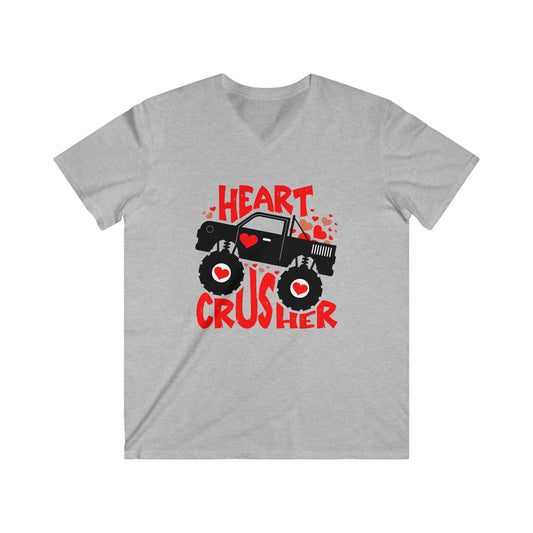 Heart Crusher Valentine day Men's Fitted V-Neck Short Sleeve Tee