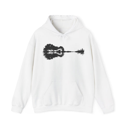 Guitar Sunset Silhouette, Nature Guitar, Unisex Heavy Blend™ Hooded Sweatshirt