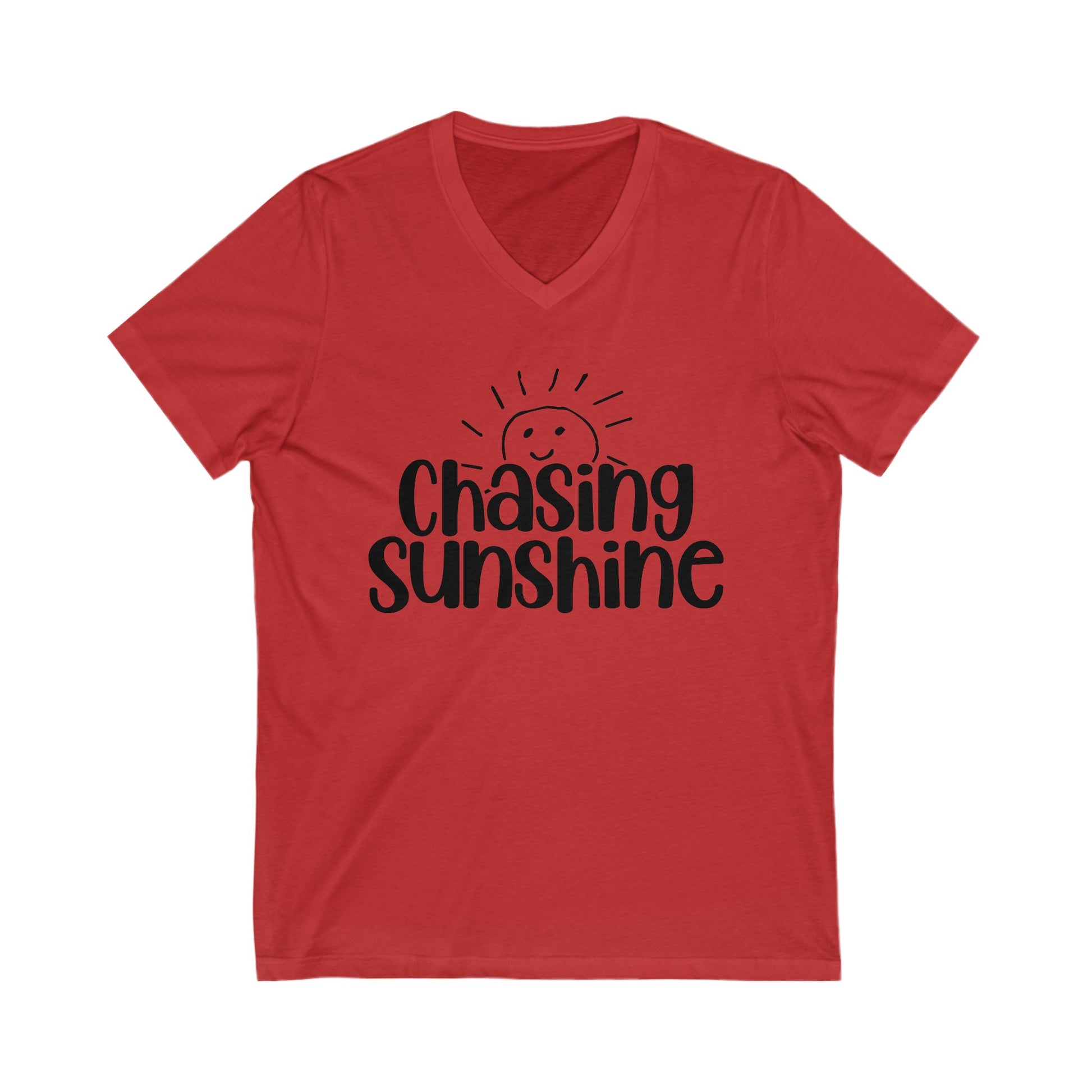 Chasing Susnhine Summer Unisex Jersey Short Sleeve V-Neck Tee