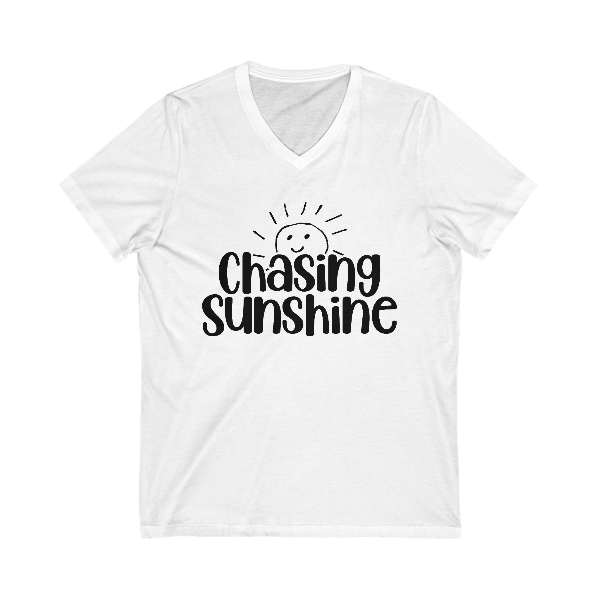 Chasing Susnhine Summer Unisex Jersey Short Sleeve V-Neck Tee