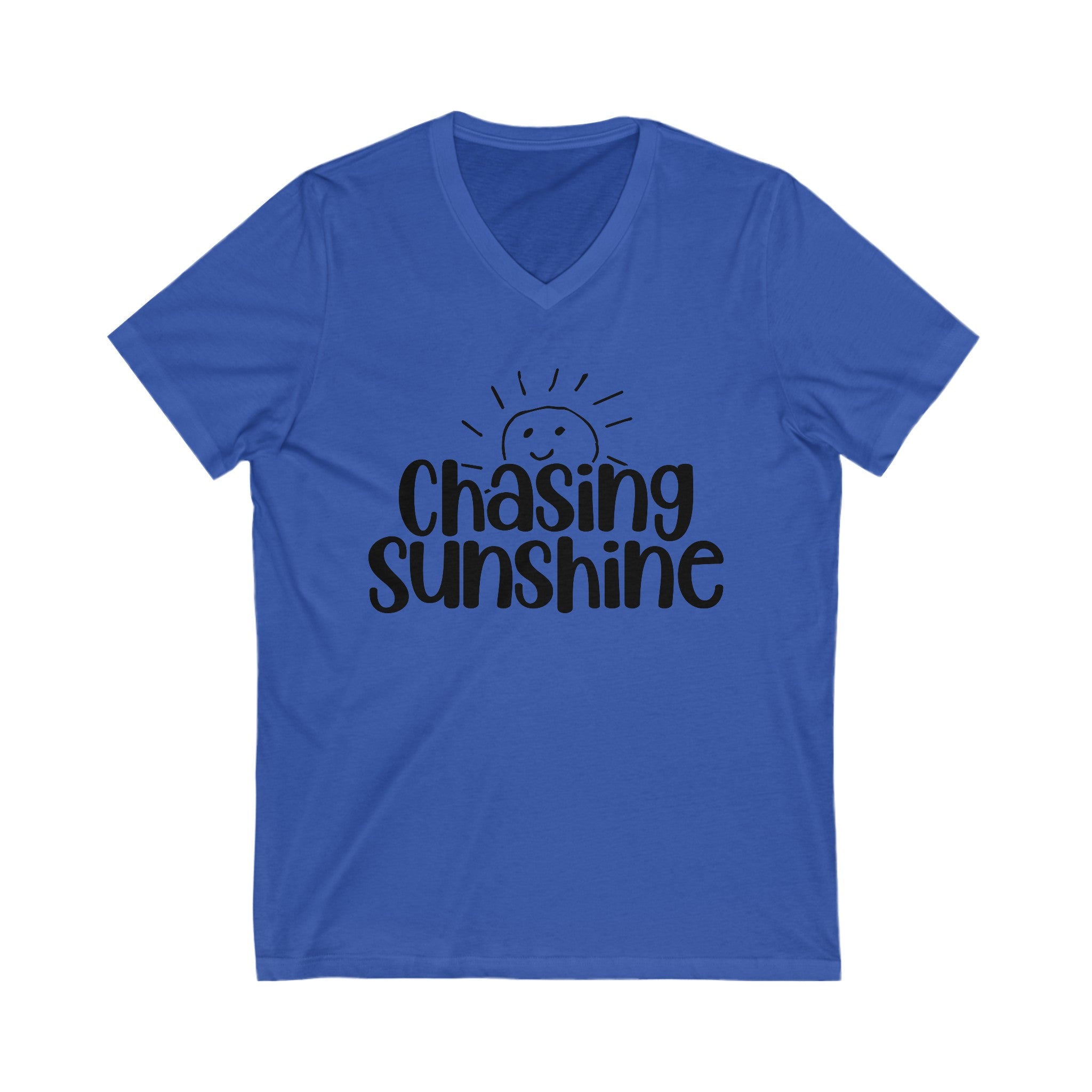 Chasing Susnhine Summer Unisex Jersey Short Sleeve V-Neck Tee