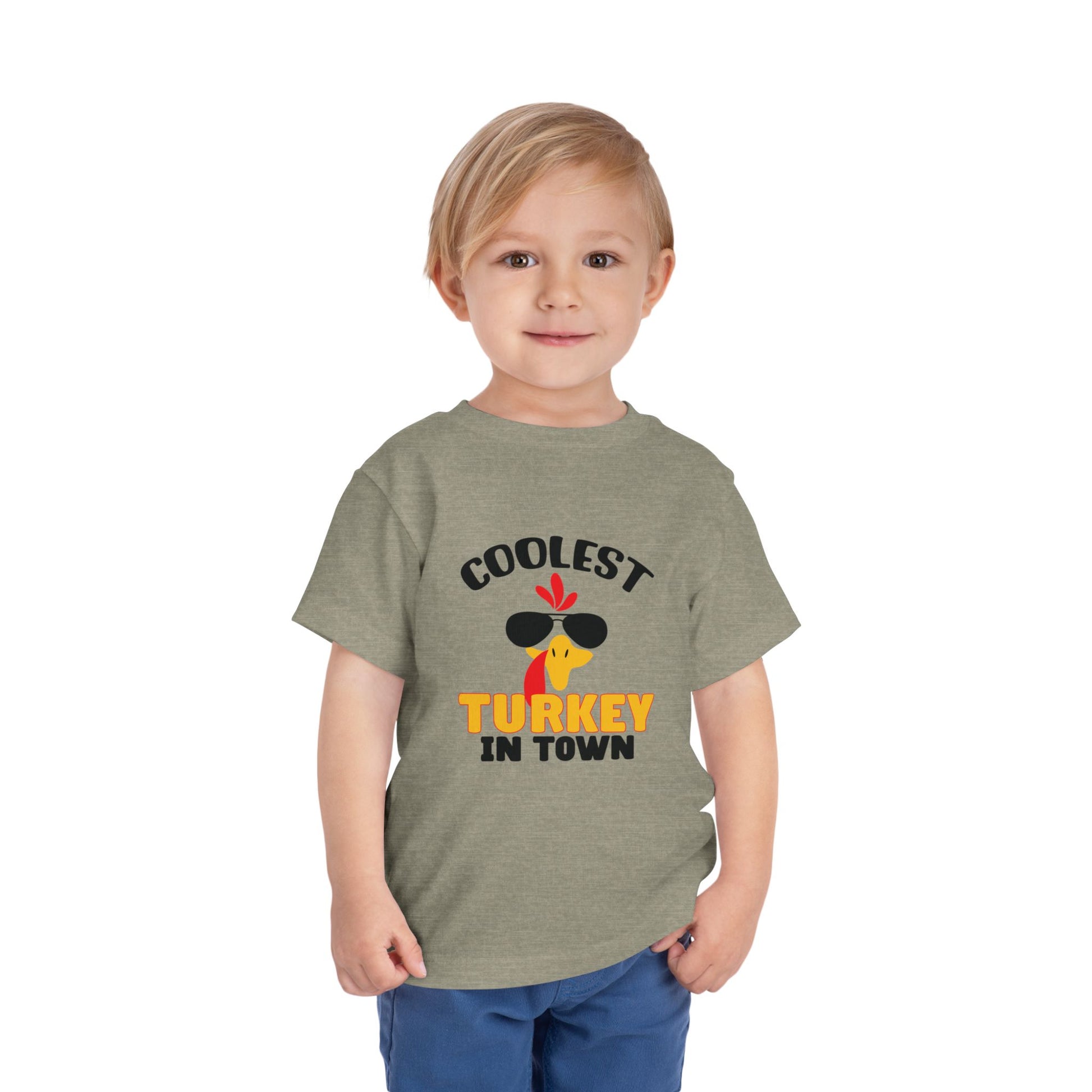 Coolest Turkey in Town Toddler Short Sleeve Tee