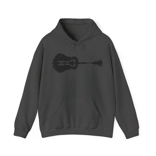 Guitar Sunset Silhouette, Nature Guitar, Unisex Heavy Blend™ Hooded Sweatshirt