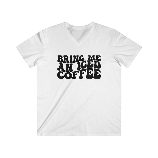 Bring Me Iced Coffee Men's Fitted V-Neck Short Sleeve Tee