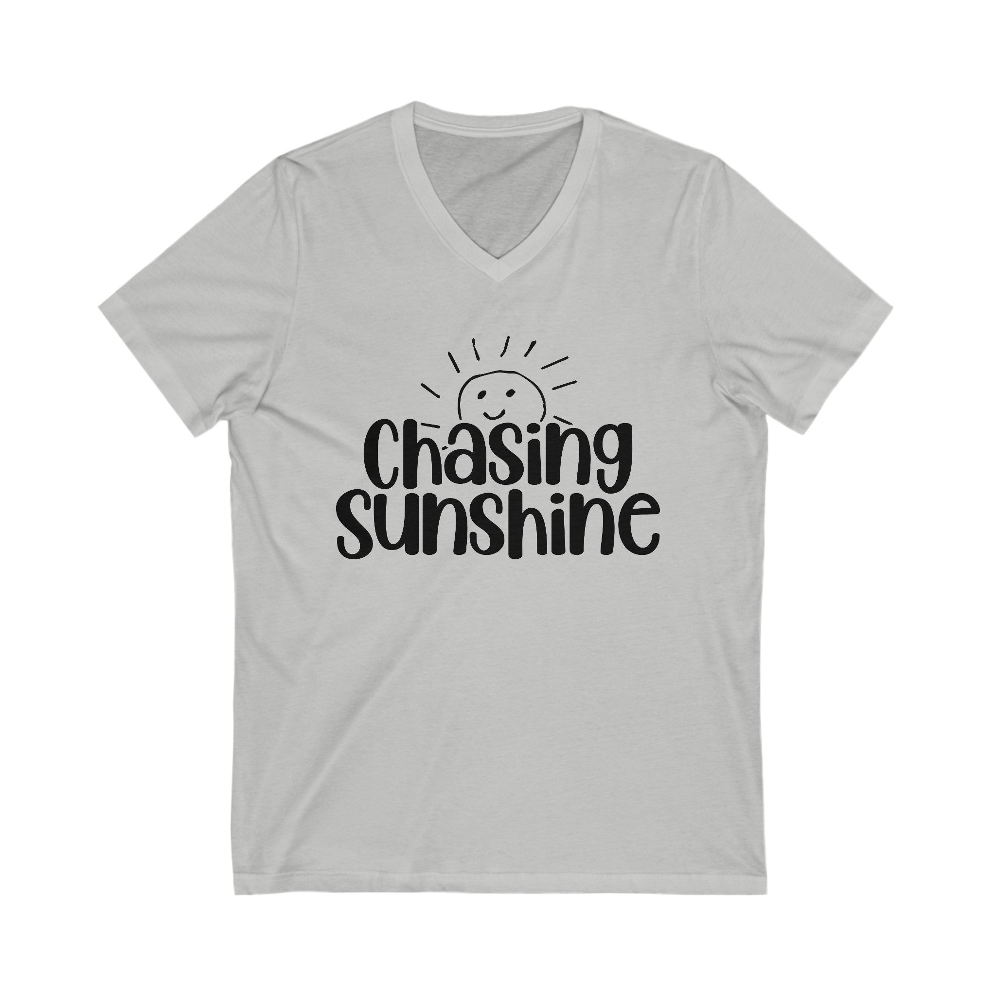 Chasing Susnhine Summer Unisex Jersey Short Sleeve V-Neck Tee