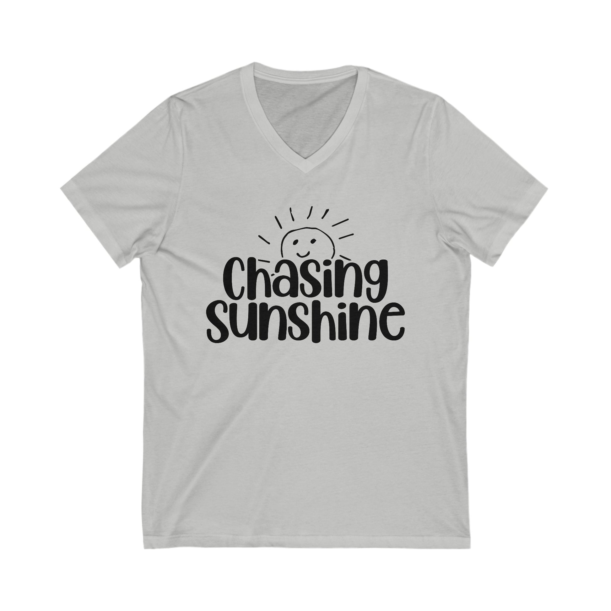 Chasing Susnhine Summer Unisex Jersey Short Sleeve V-Neck Tee