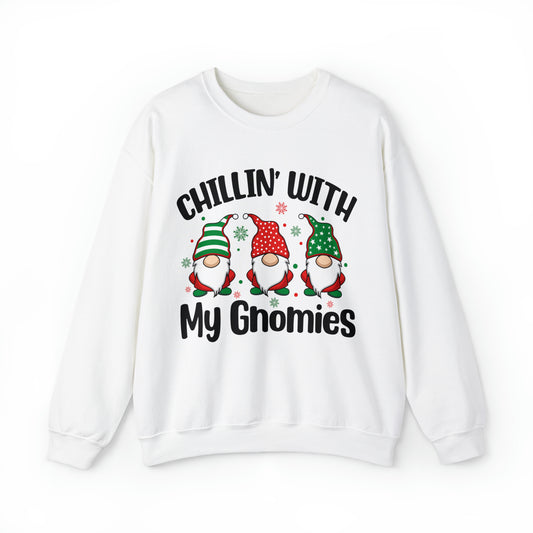 Chillin with my Gnomies Christmas Unisex Heavy Blend™ Crewneck Sweatshirt - Actious