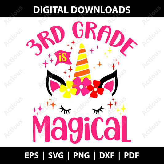 3rd Grade is Magical Svg, Back to school Svg, Digital file for Cut file, Cricut & Silhouette - Actious