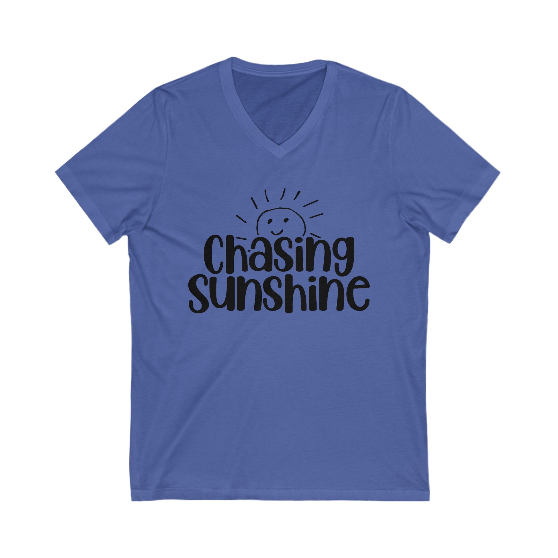 Chasing Susnhine Summer Unisex Jersey Short Sleeve V-Neck Tee