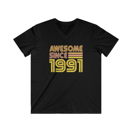 Awesome since 1991 Men's Fitted V-Neck Short Sleeve Tee