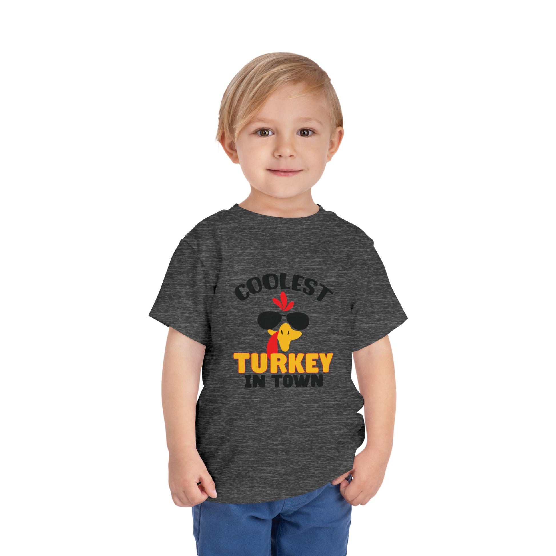 Coolest Turkey in Town Toddler Short Sleeve Tee