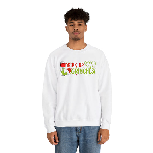 Drink Up Grinches, Christmas Unisex Heavy Blend™ Crewneck Sweatshirt