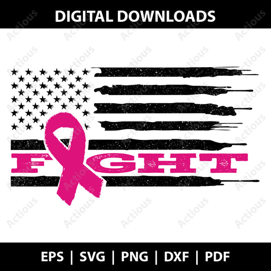 Cancer US Flag Svg, Fight Cancer Svg, Awareness Svg, Digital file for Cut file, Cricut & Silhouette