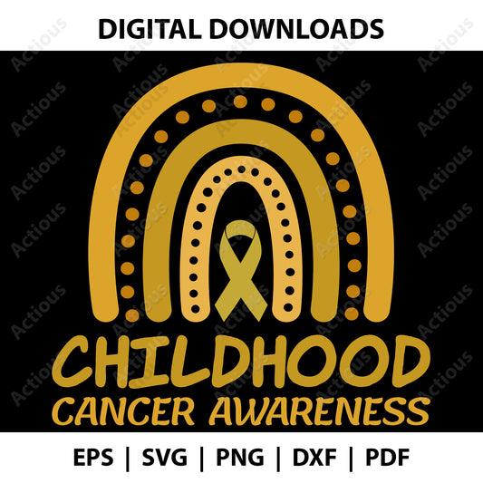 Childhood cancer awareness Svg, Wavy text svg, Digital file for Cut file, Cricut & Silhouette