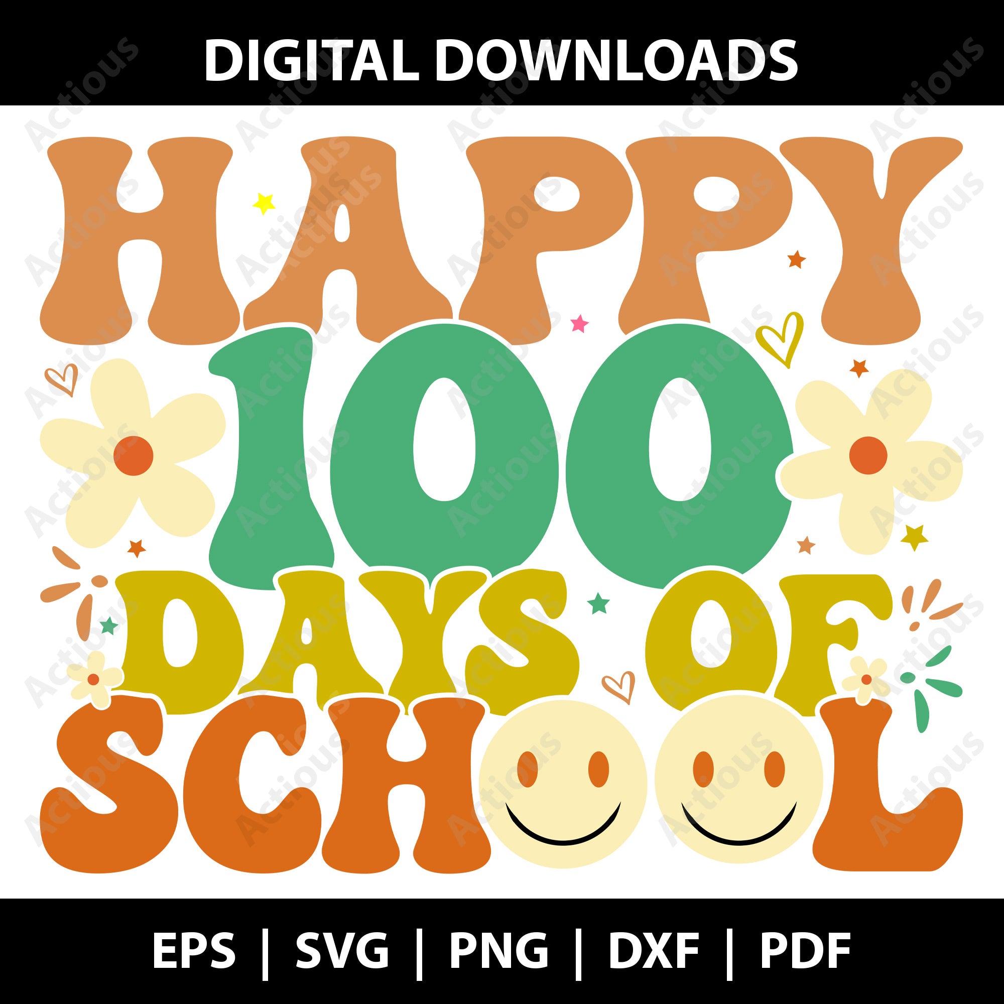 Happy 100 days of school Svg, Digital file for Cut file, Cricut & Silhouette