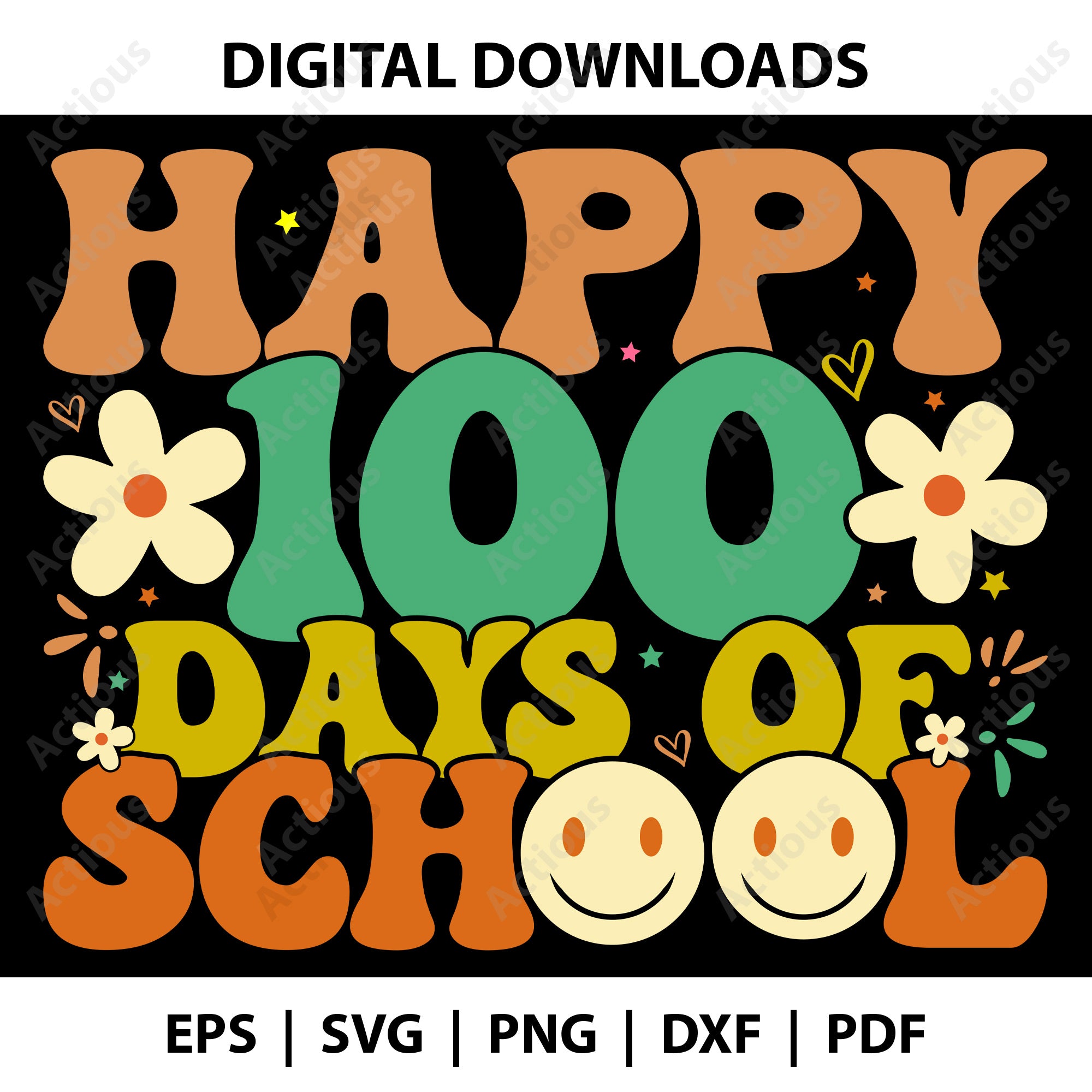 Happy 100 days of school Svg, Digital file for Cut file, Cricut & Silhouette