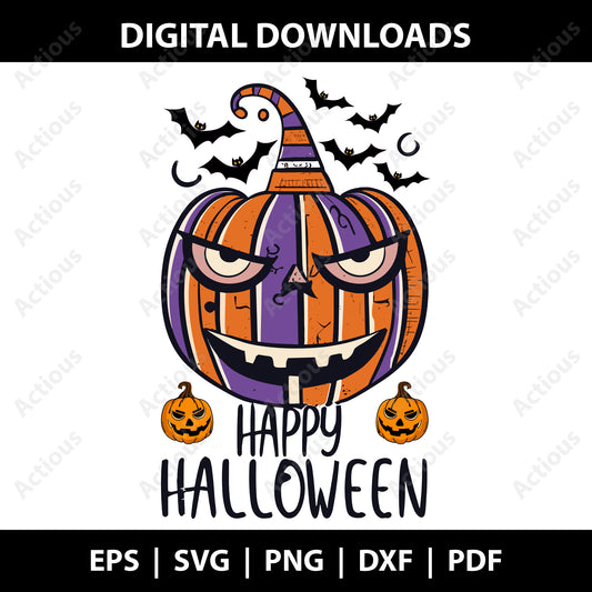 Happy Halloween Svg, Digital file for Cut file, Cricut & Silhouette - Actious