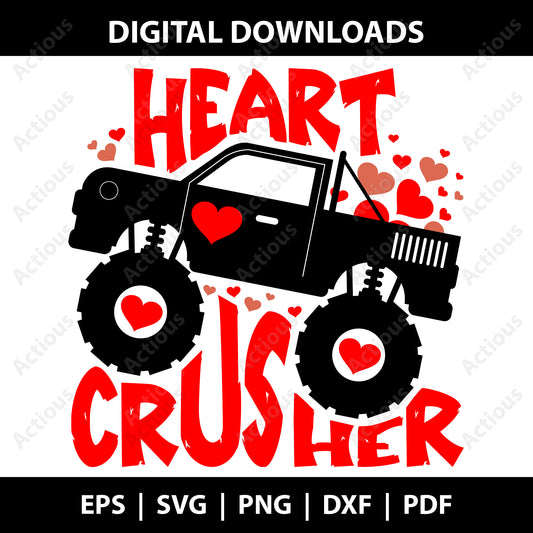 Heart Crusher Svg, Valentine day svg