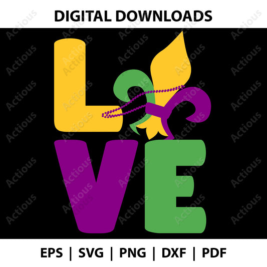 Mardi Gras Love Svg