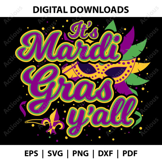 Mardi Gras yall Svg, Mardi gras svg, Digital file for Cut file, Cricut & Silhouette