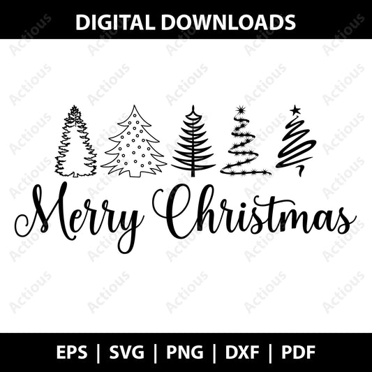 Merry Chirstmas Tree Svg, pdf, jpg