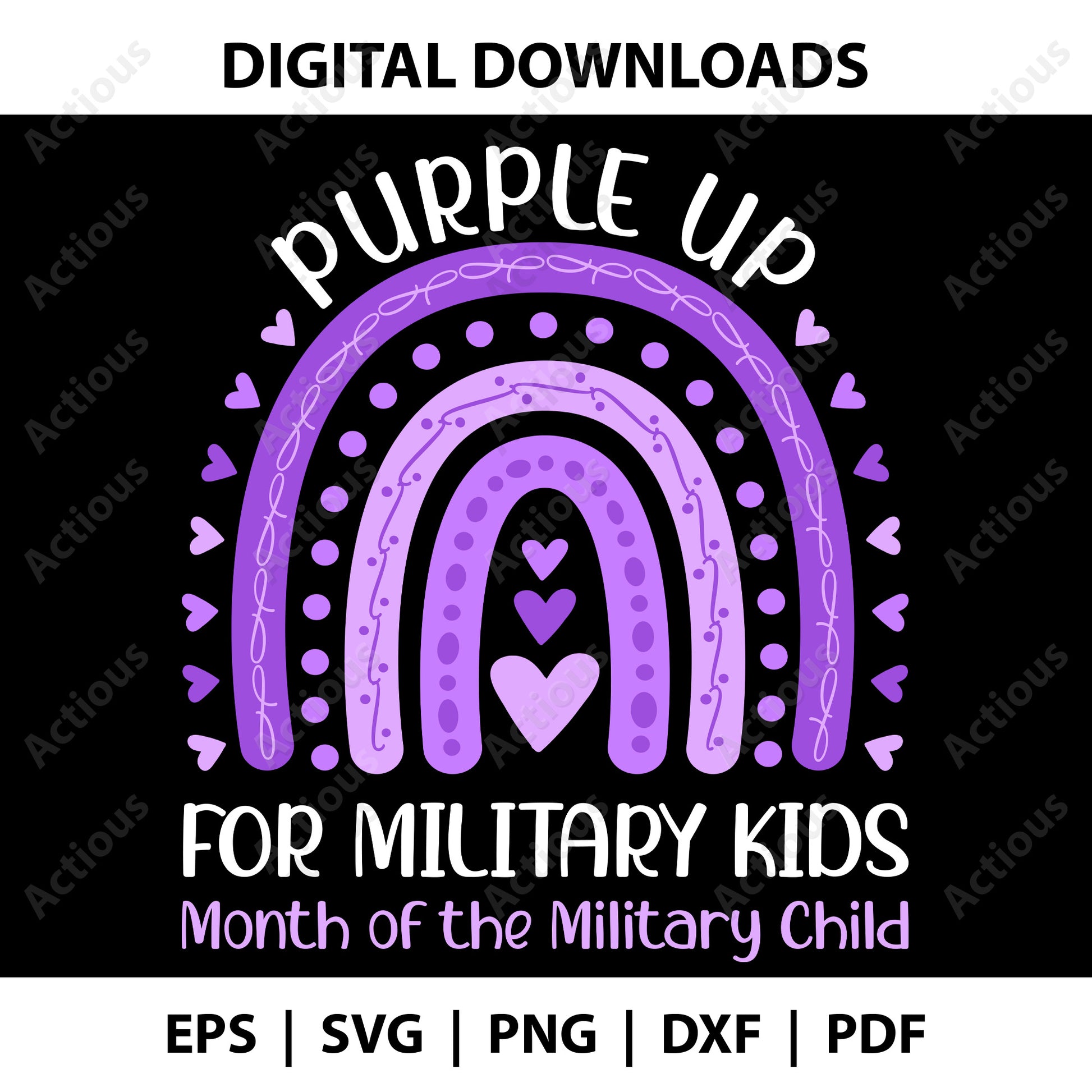 Purple Up Military Child SVG