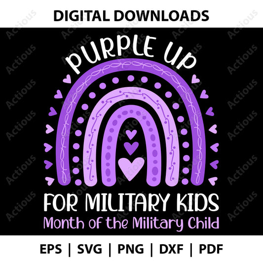 Purple Up Military Child SVG