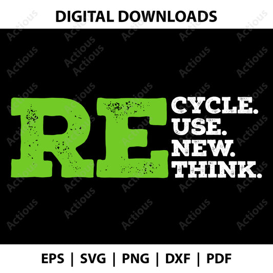 Recycle Reuse Renew Rethink Svg, Earth day svg, Digital file for Cut file, Cricut & Silhouette