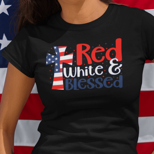 Red White and Blessed Svg, Patriotic Shirt Svg, 4th of July Svg,Christian Svg