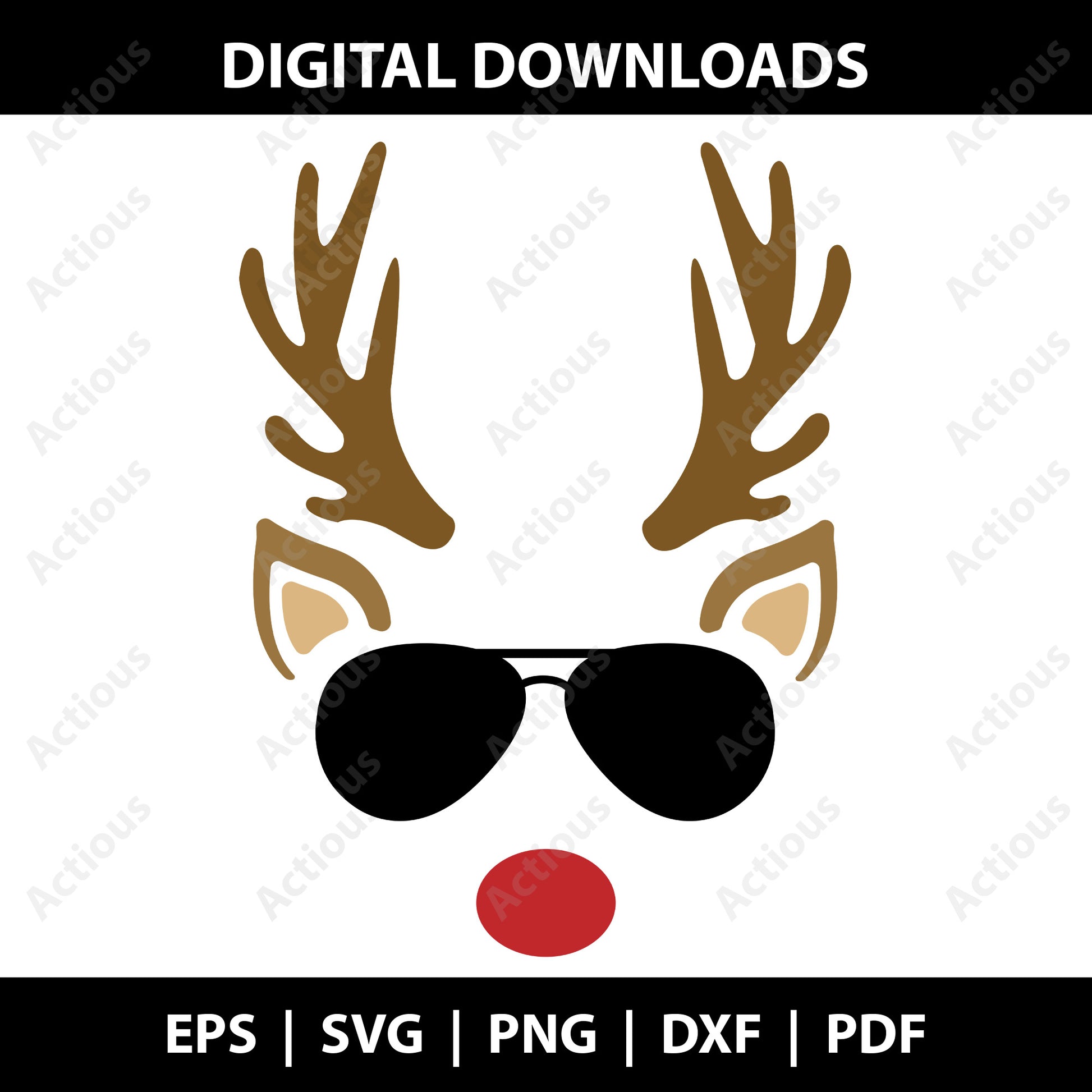 Reindeer and Sunglasses Svg, Christmas svg