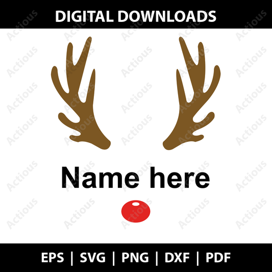 Reindeer Name Frame Boy Svg, Christmas Svg