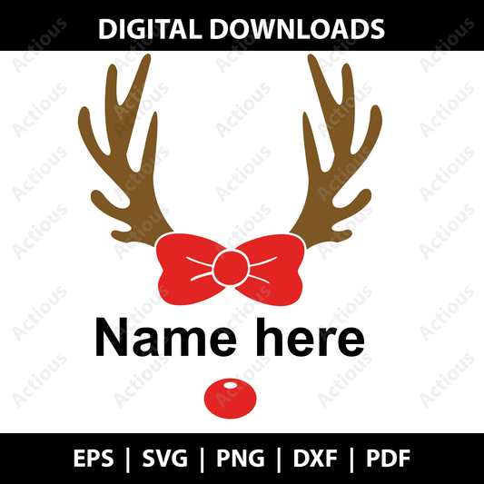 Reindeer Name Frame Girl Svg, Christmas Svg