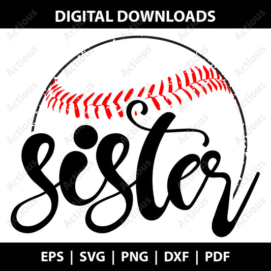 Baseball sister svg, baseball svg, Digital file for Cut file, Cricut & Silhouette