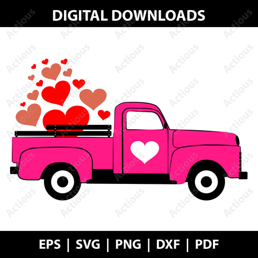 Valentine's Day Truck Svg