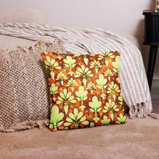 Floral Print Basic Pillow, All Over Print Pillow, Comfy Pillow, Interior Home Decor - Actious