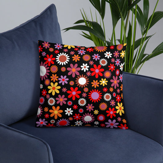 Floral Designs Basic Pillow, All Over Print Pillow, Comfy Pillow Floral Print, Interior Home Decor Cozy Pillow - Actious