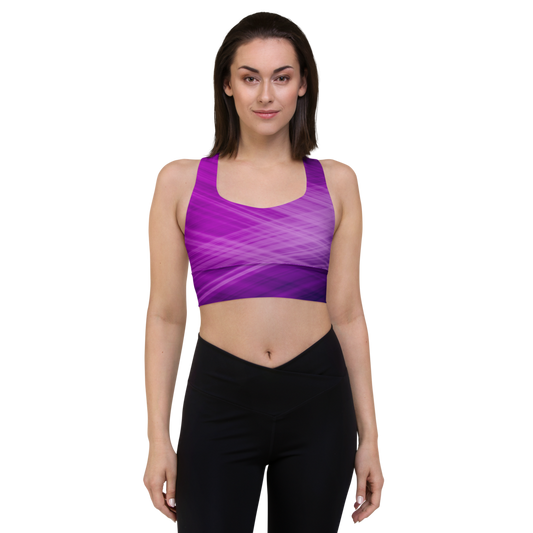 Abstract design Longline sports bra, Women sports bra - Actious