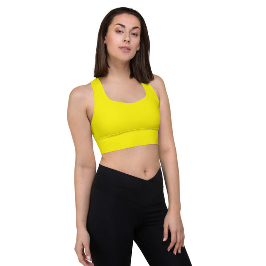 Yellow Longline sports bra, Gym bra - Actious