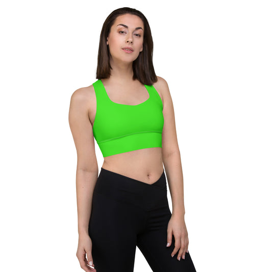 Green color Longline sports bra