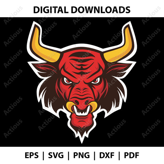 An Red Angry Bull Svg