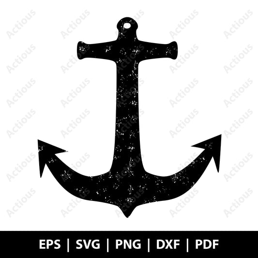 Anchor Grunge Svg, Anchor Svg Files for Cricut, Anchor Distressed Svg, Nautical Beach Cruise Summer Svg,