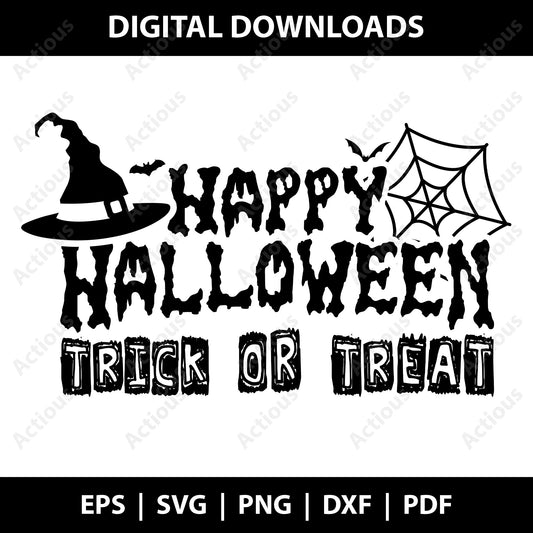 Happy Halloween trick or treat Svg, Digital file for Cut file, Cricut & Silhouette - Actious