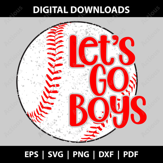 Lets go boys baseball Svg, Baseball Grunge Svg, Distressed Svg, Digital file for Cut file, Cricut & Silhouette