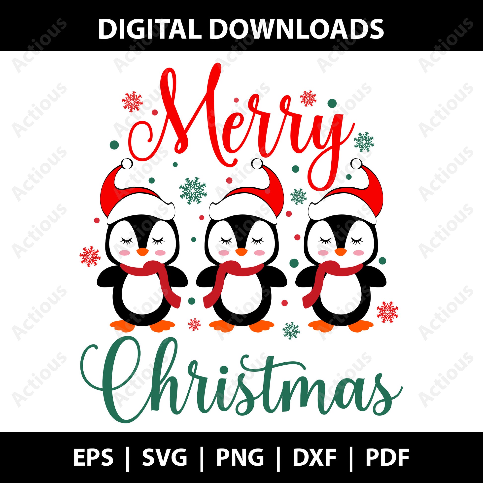 Merry Christmas Penguin Svg