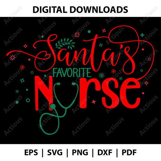 Santa's favorite nurse Svg, Christmas Svg