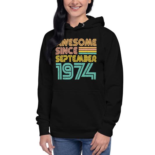 Awesome since September 1974 Unisex Hoodie, Vintage Hoodie