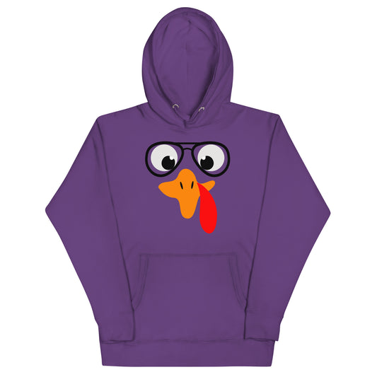 Turkey faces with Glasses Thanksgiving Unisex Hoodie - Actious