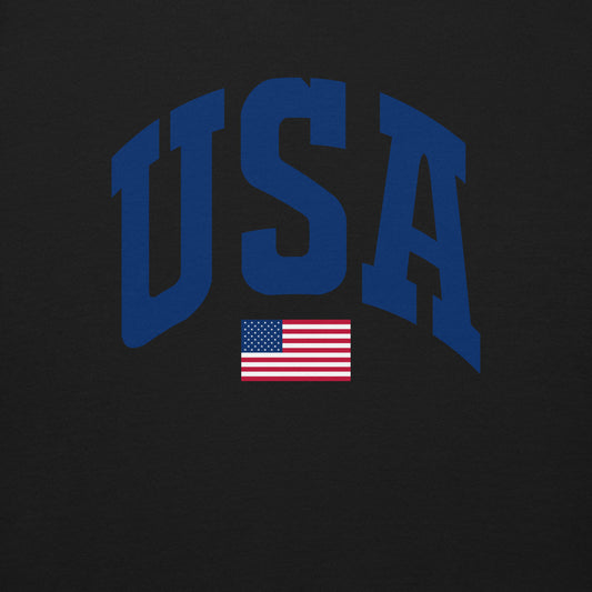 USA Text, USA Flag, Unisex Premium Sweatshirt