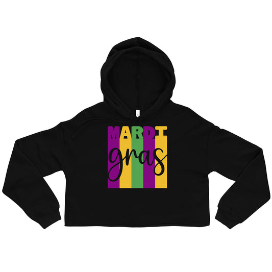 Mardi gras Crop Hoodie